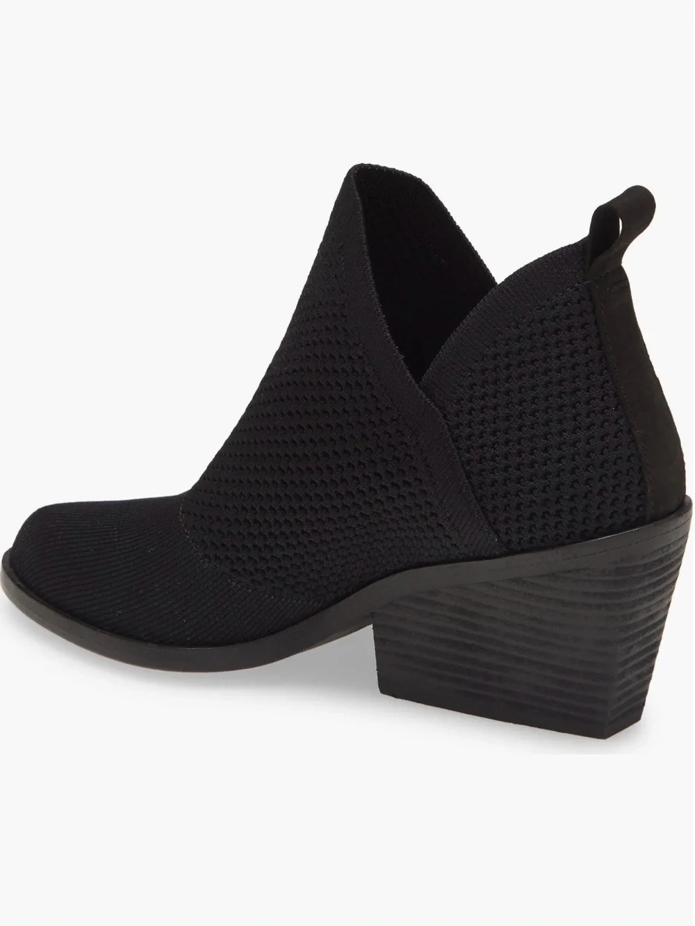 Eileen Fisher Joss Knit Ankle Boot Black Slip On Womens 6.5 Ankle Bootie